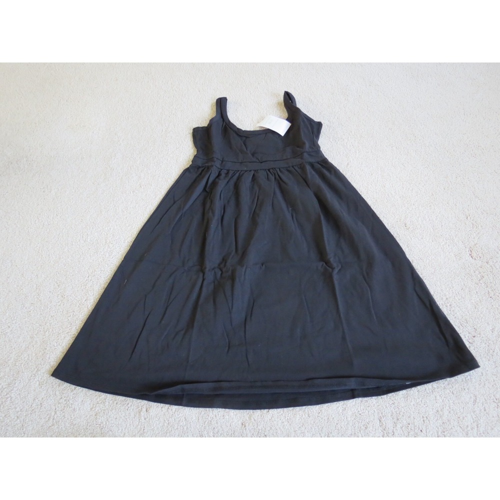 Garnet Hill Green Cotton Black Sleeveless Dress Size Medium